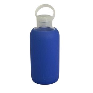👠 BKR Glass Water Bottle with Blue Silicone Sleeve